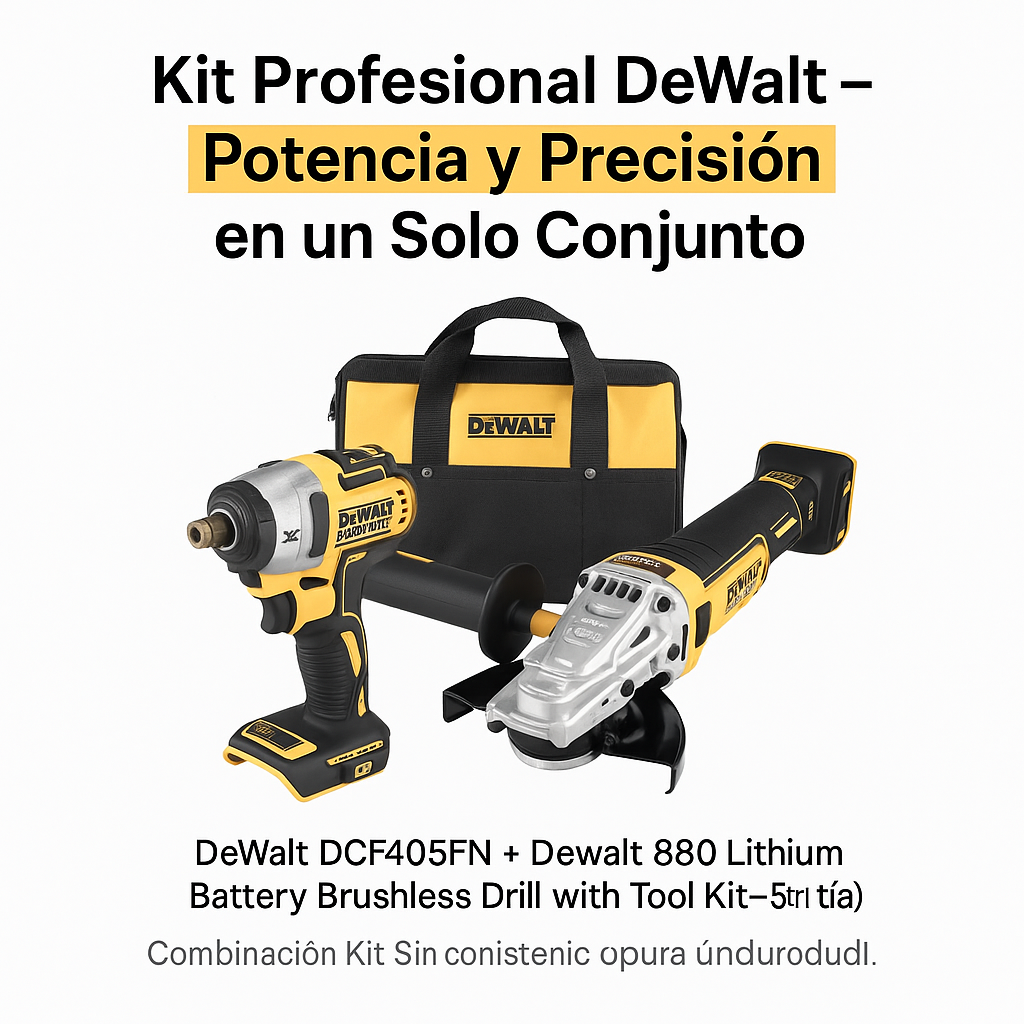 DeWalt DCF405FN 🔧 DeWalt 880 Lithium Battery ⚡ Brushless Drill with Tool Kit 🛠️ Combination Kit – No Battery ❌