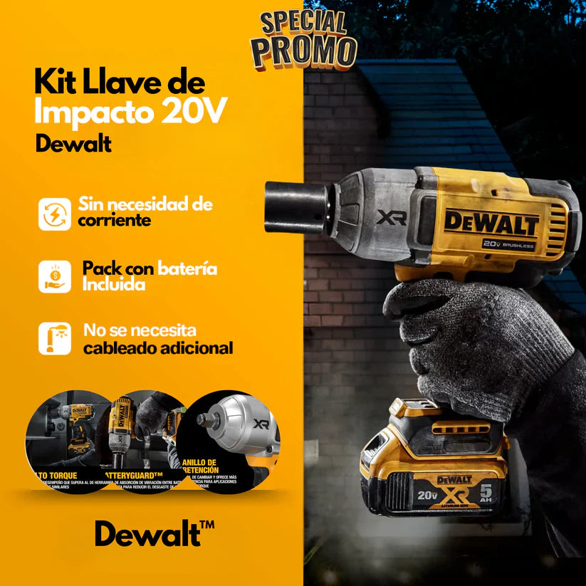 Pistola Neumática de Impacto Dewalt™️ [550Nm] a Batería